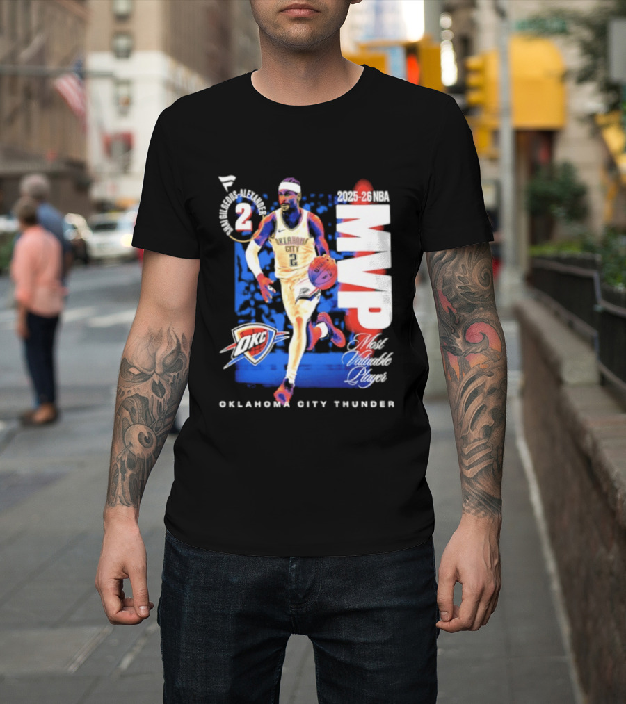 Oklahoma City Thunder Shai Gilgeous Alexander 2025 26 NBA MVP 2 Basketball Legend T-Shirt