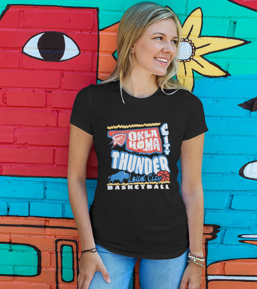 Oklahoma City Thunder Loud City Basketball OKC Team Spirit T-Shirt