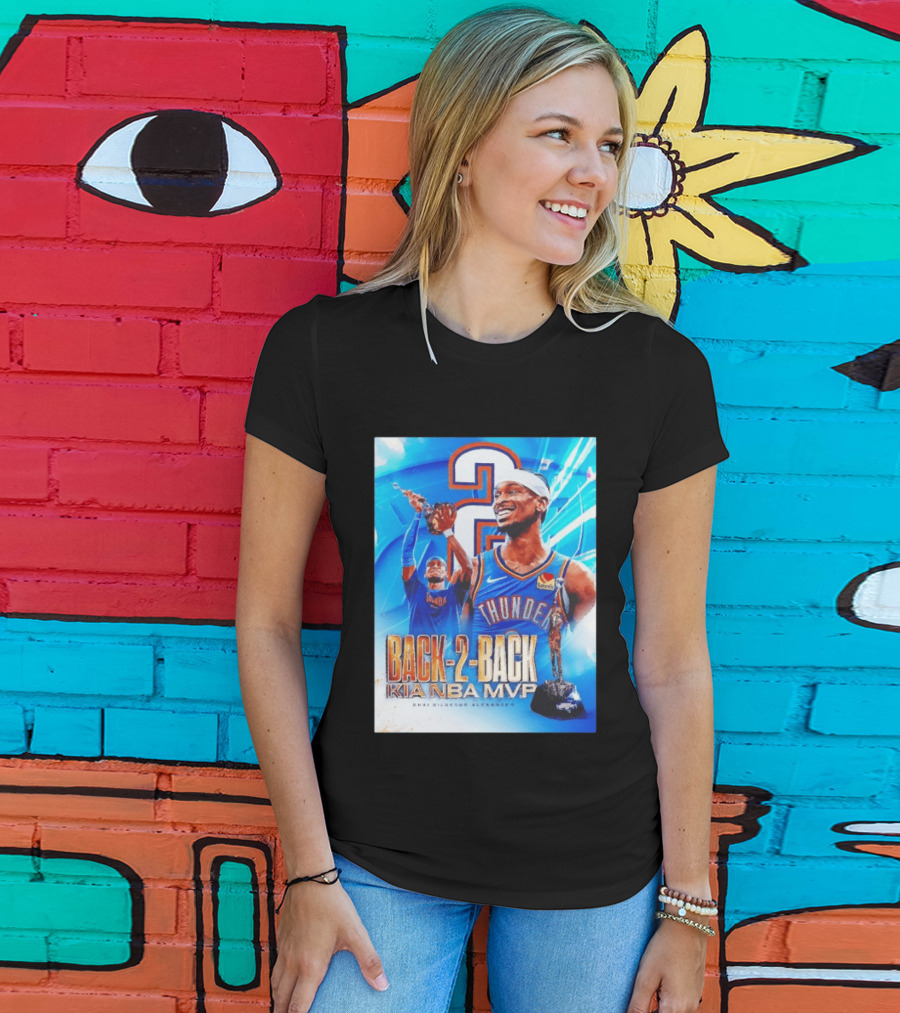 Shai Gilgeous Alexander OKC Thunder Back 2 Back Kia NBA MVP T-Shirt