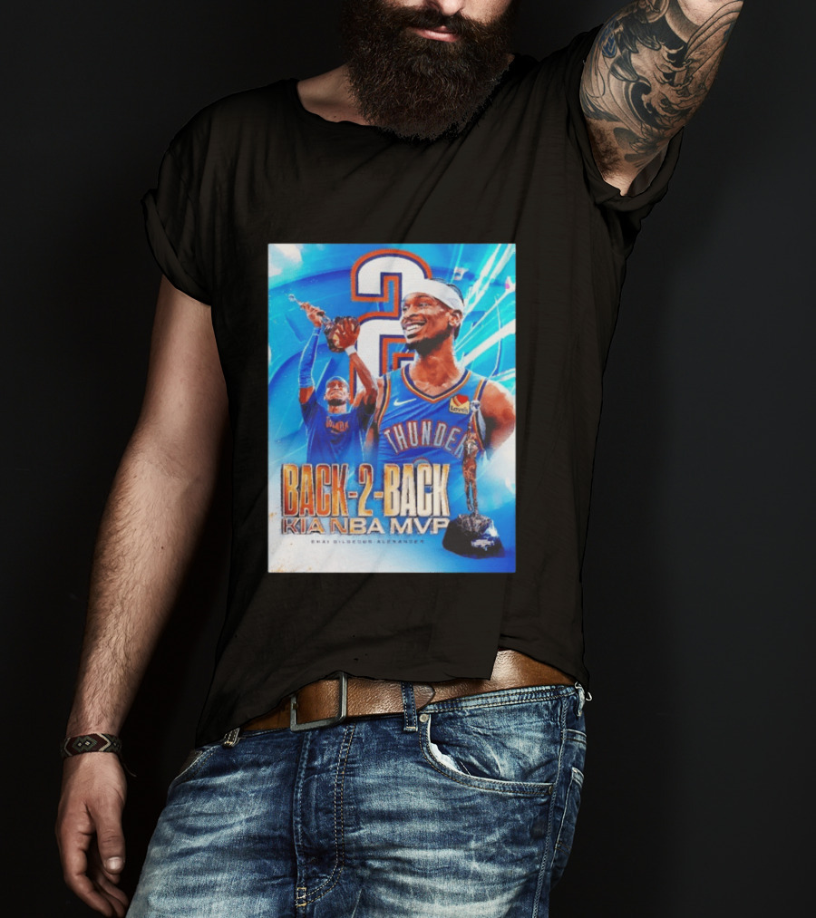 Shai Gilgeous Alexander OKC Thunder Back 2 Back Kia NBA MVP T-Shirt