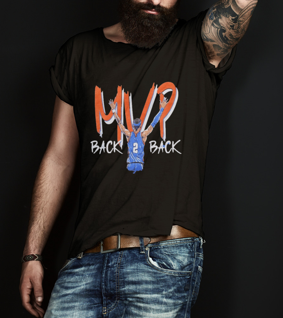 Shai Gilgeous Alexander MVP Back 2 Back OKC Thunder Basketball T-Shirt