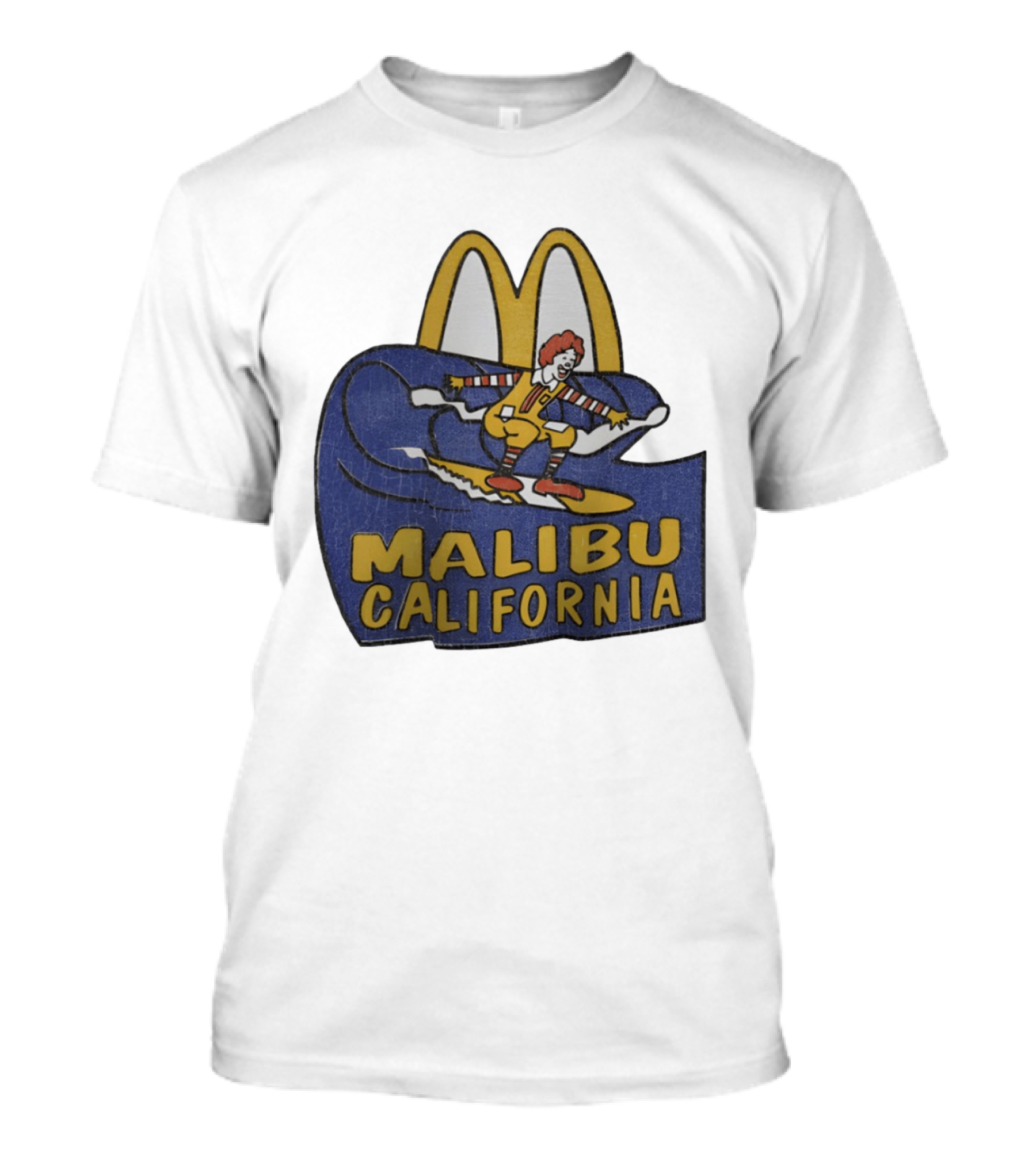 Malibu California Rare Ronald McDonald Surfing McDonald's Golden Arches T-Shirt