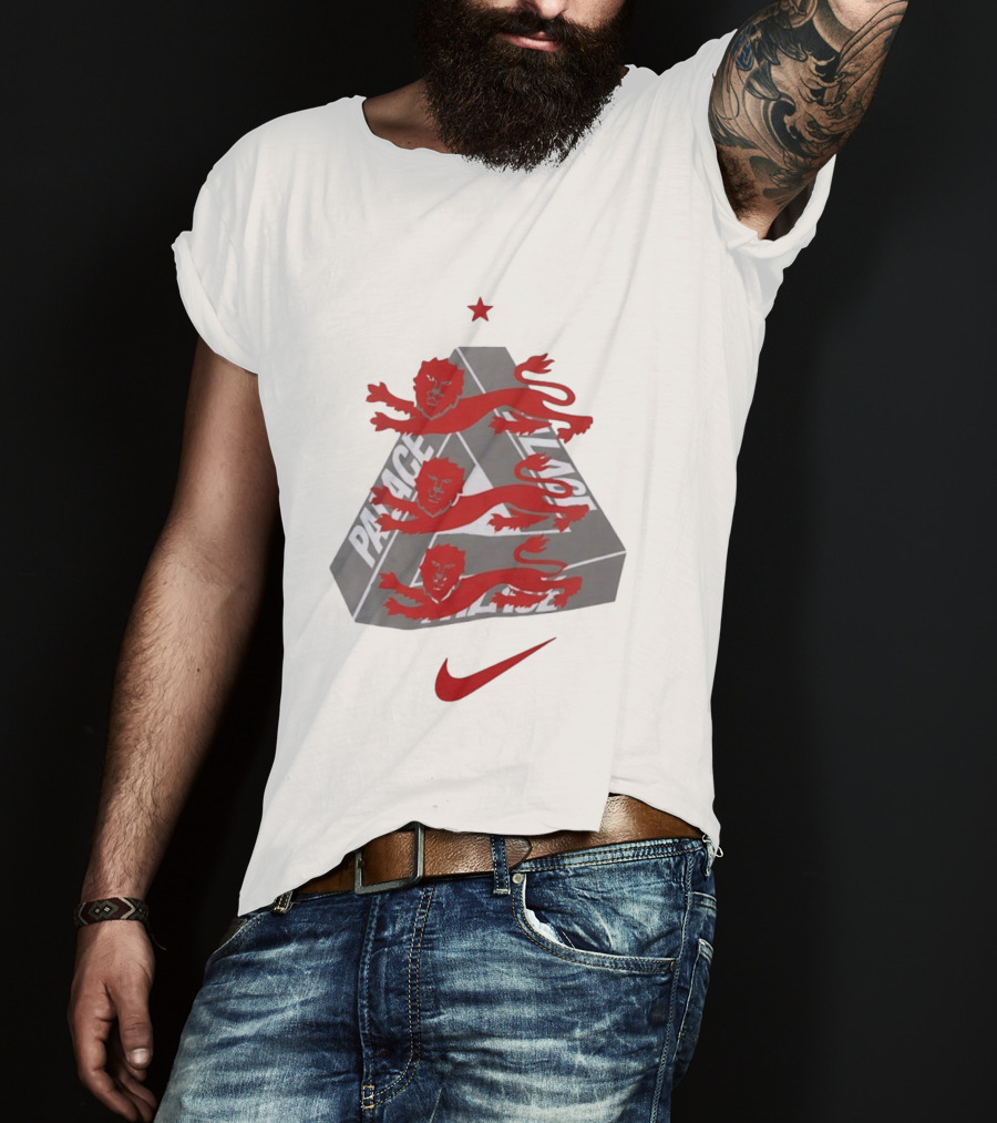 Palace Nike Collaboration With England National Football Team Lions T-Shirt