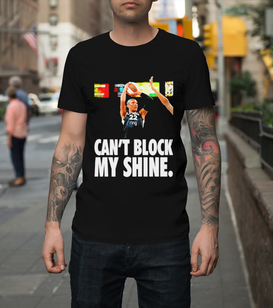 A'ja Wilson Can't Block My Shine Las Vegas Aces Basketball Triumph T-Shirt