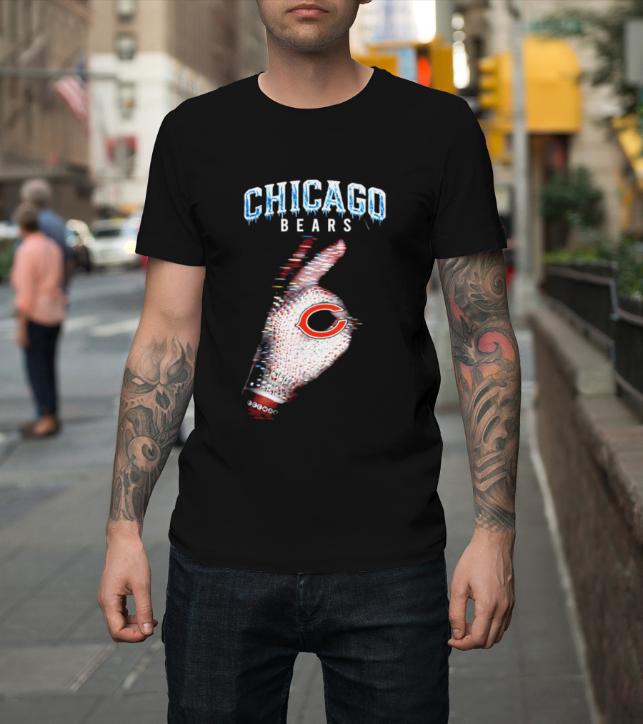 Chicago Bears Iceman 2026 Glitch Effect Football T-Shirt