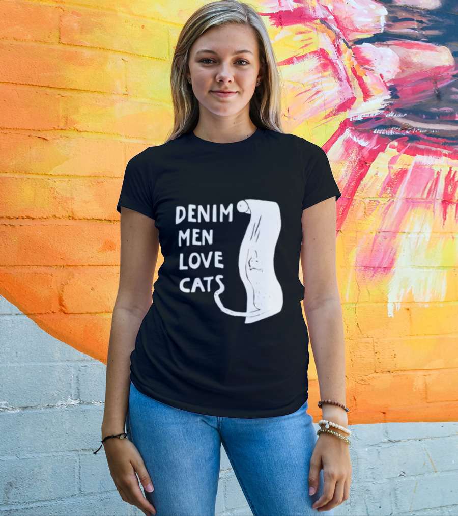 Denim Men Love Cats Fashion T-Shirt