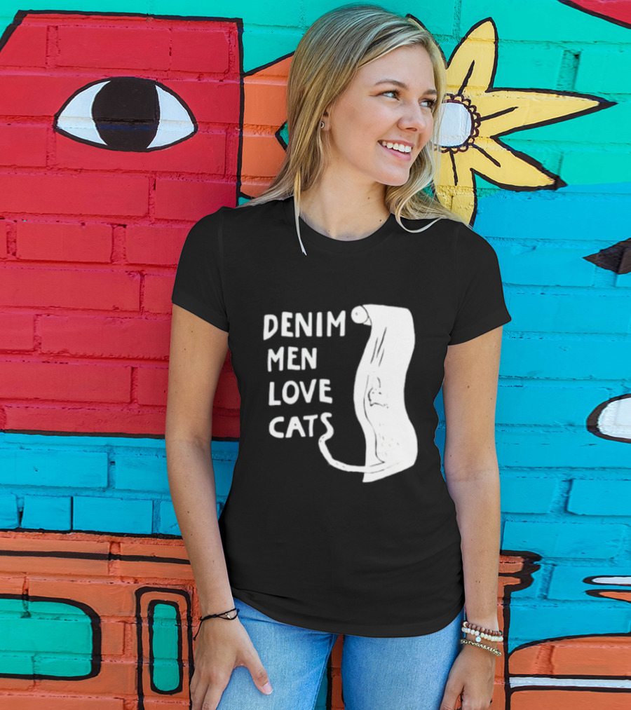 Denim Men Love Cats Fashion T-Shirt