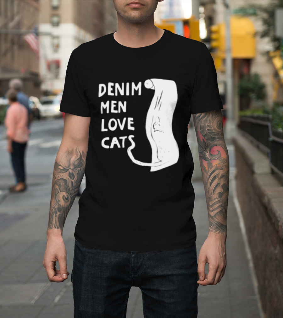 Denim Men Love Cats Fashion T-Shirt