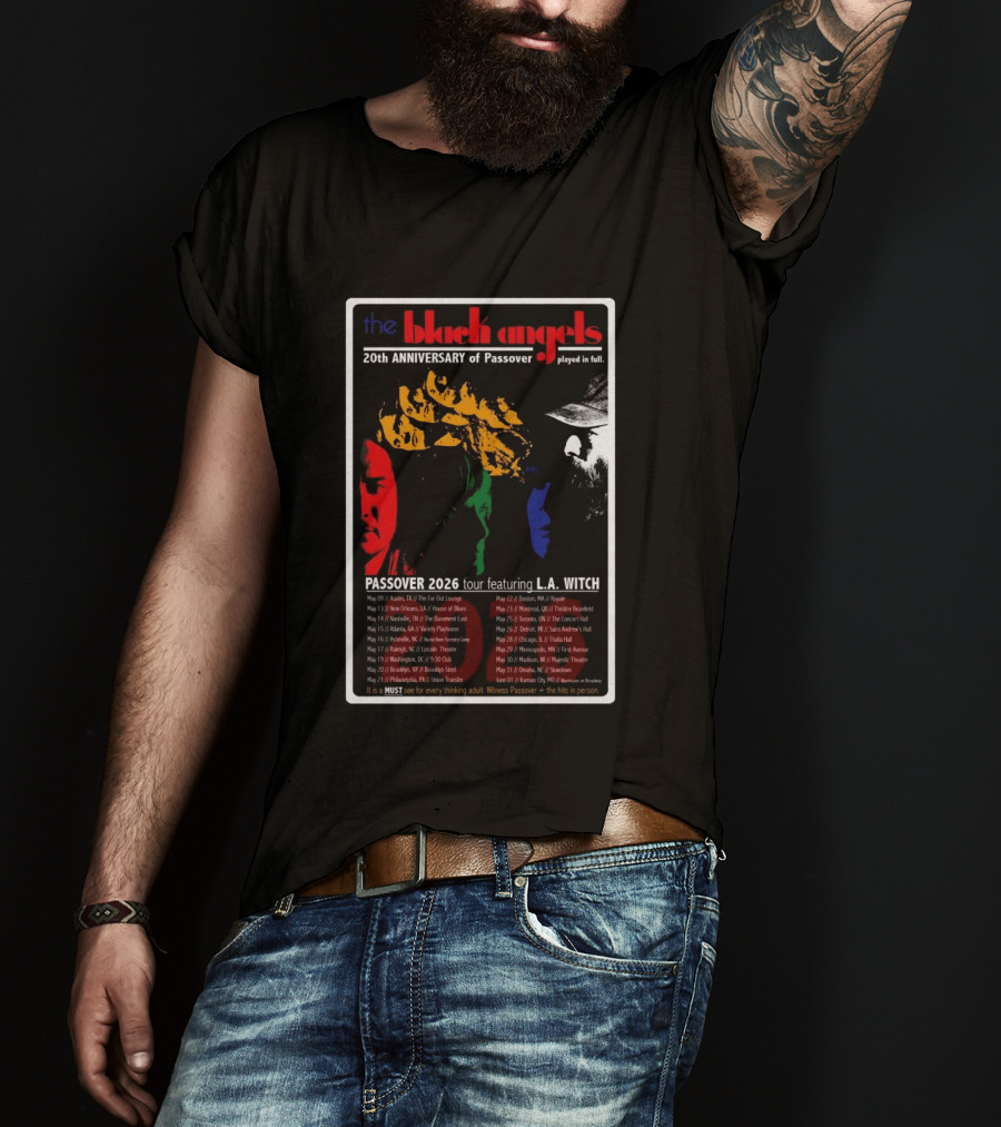 The Black Angels 20th Anniversary Passover 2026 Tour Featuring L.A. Witch T-Shirt