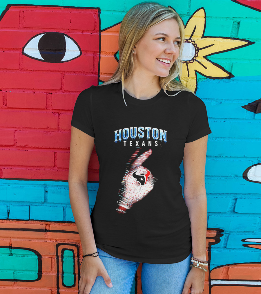 Houston Texans Iceman 2026 Glitch Hand T-Shirt