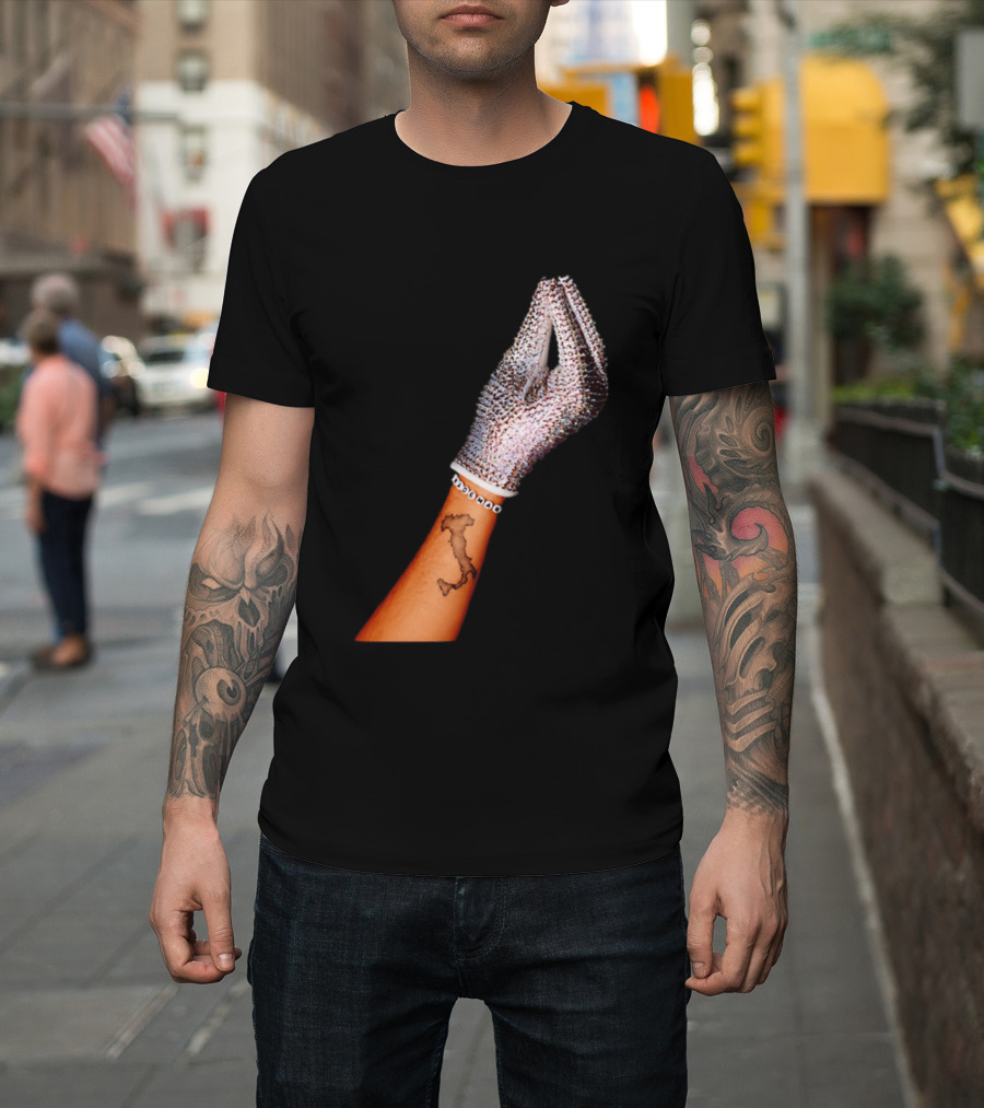 Mademan Italia Drake IceMan Glitter Glove Tattoo T-Shirt