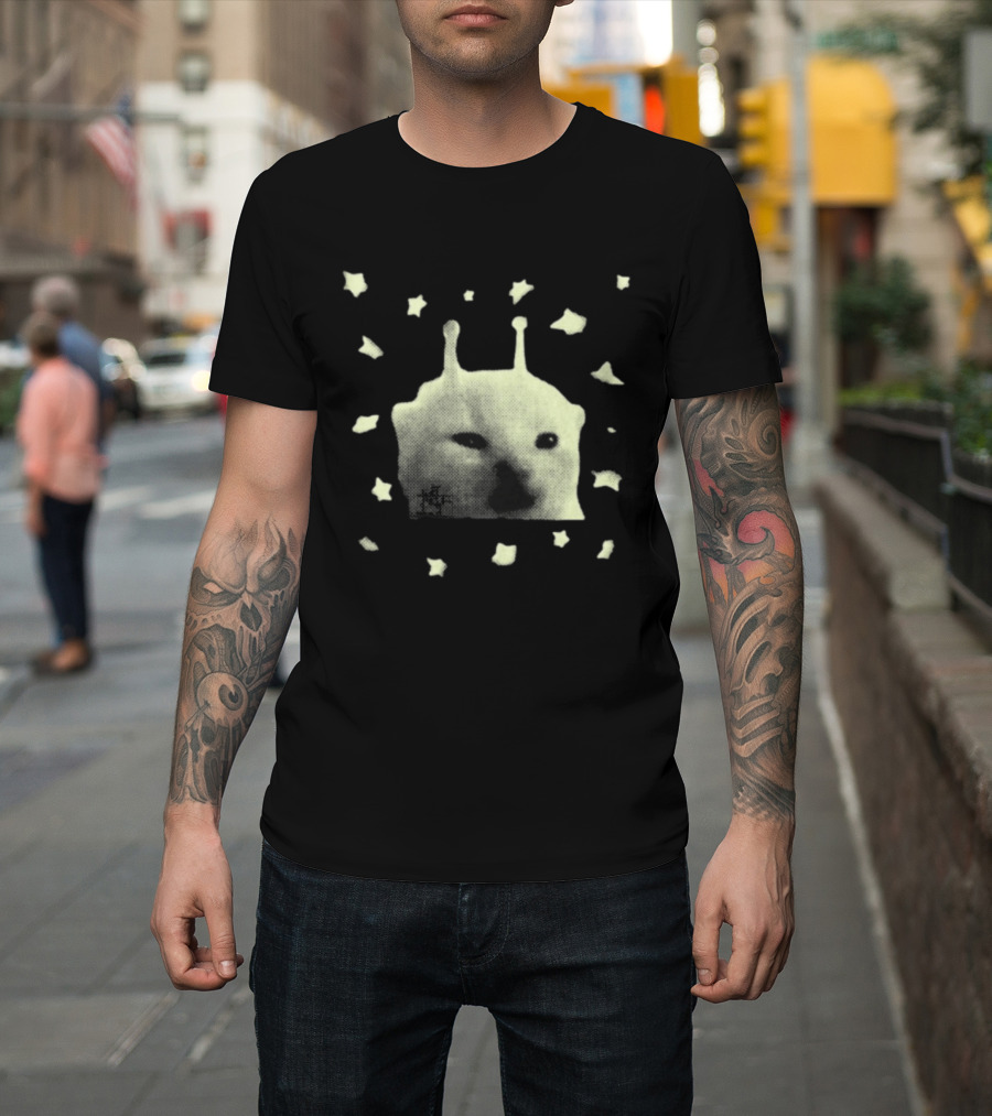 Y2K Alien Cat Meme With Stars T-Shirt