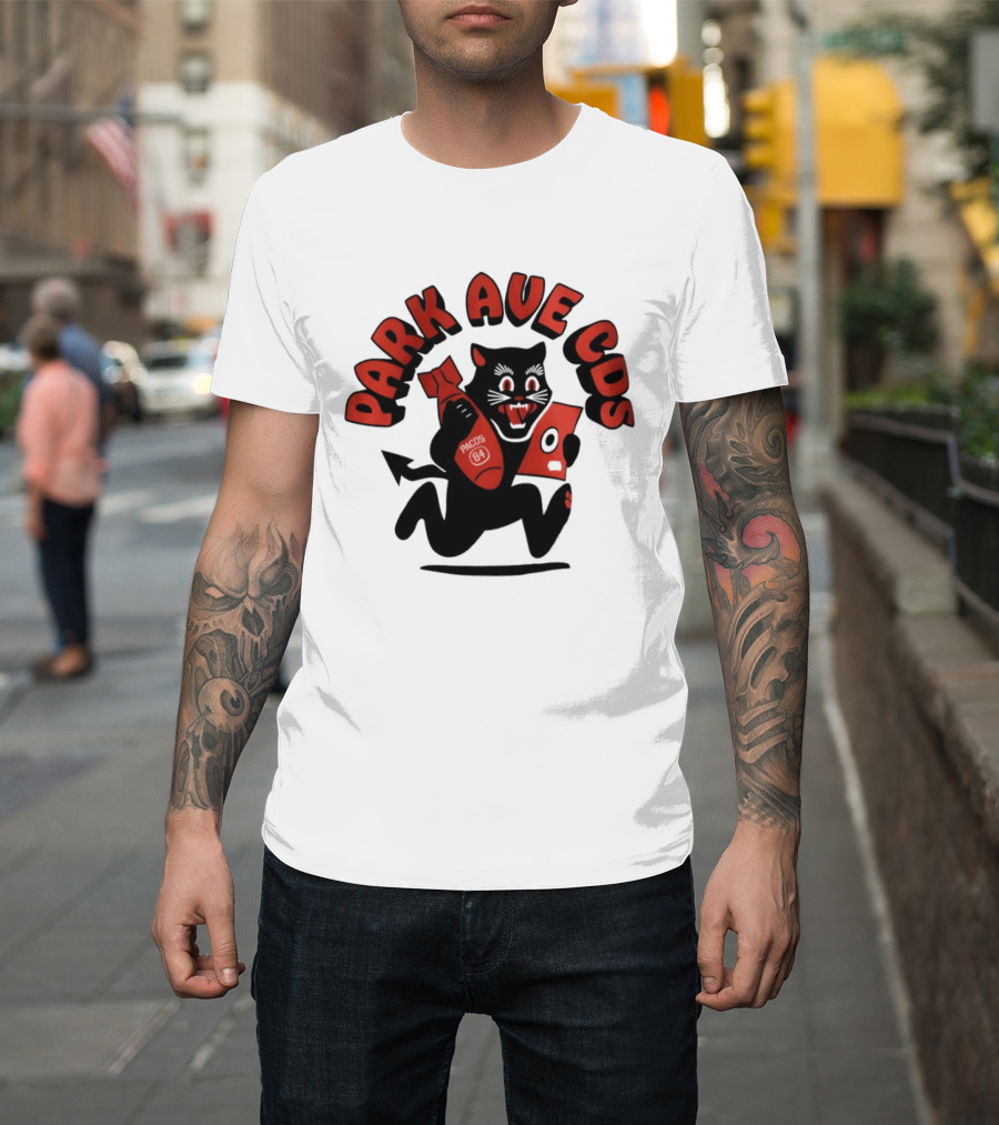 Park Ave CDS Black Cat Holding CD And Bomb T-Shirt