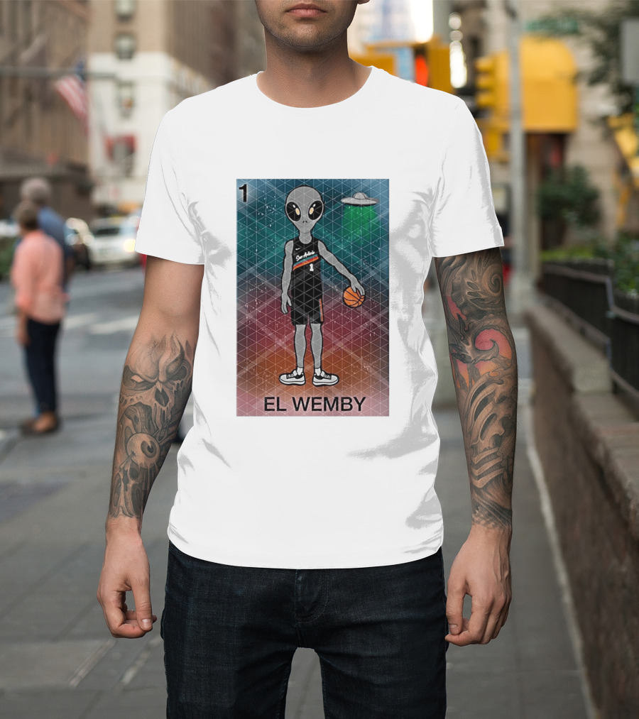 El Wemby San Antonio Spurs Alien UFO Basketball Victor Wembanyama 2026 T-Shirt