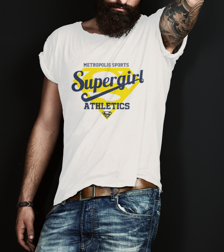 Supergirl Athletics Metropolis Sports Iconic Yellow Shield T-Shirt