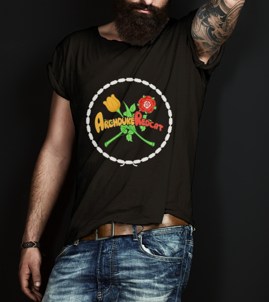 Archduke Redcat Yellow Tulip Red Rose T-Shirt