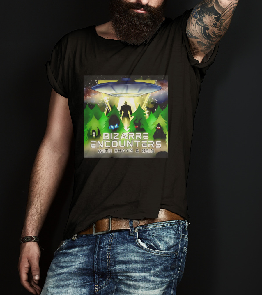 Bizarre Encounters UFO With Shayn And Orin Mysterious Forest Lights Alien Adventure T-Shirt