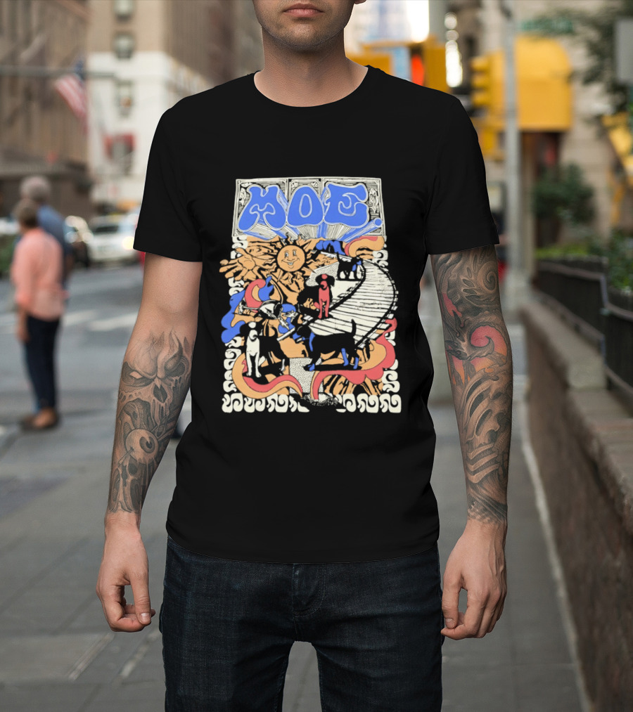 MOE Colorful Sun And Figures Pathway T-Shirt