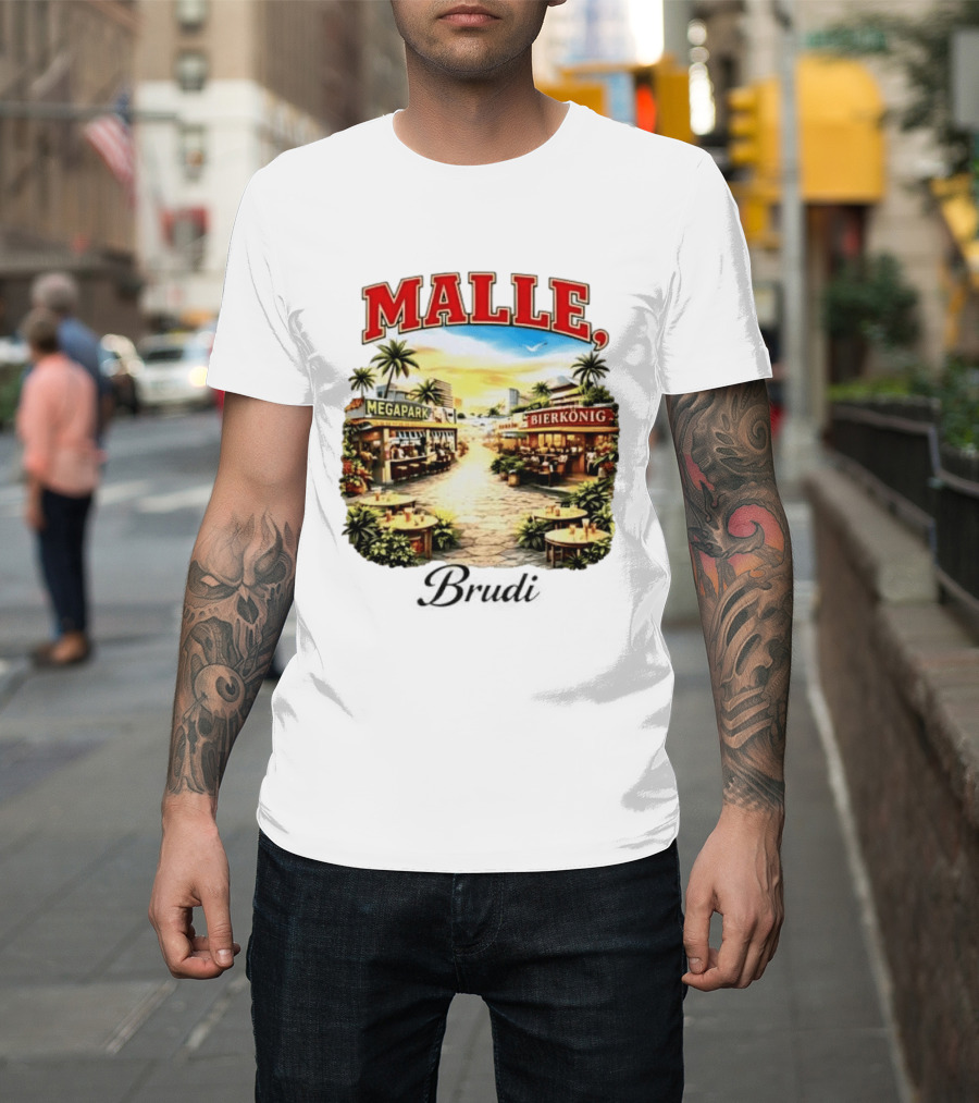 Malle Brudi Megapark Bierkönig Island Vibes Tropical Scene T-Shirt