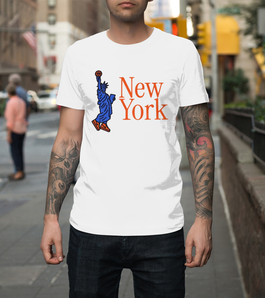 New York Knicks Basketball Statue Of Liberty NBA 2026 T-Shirt