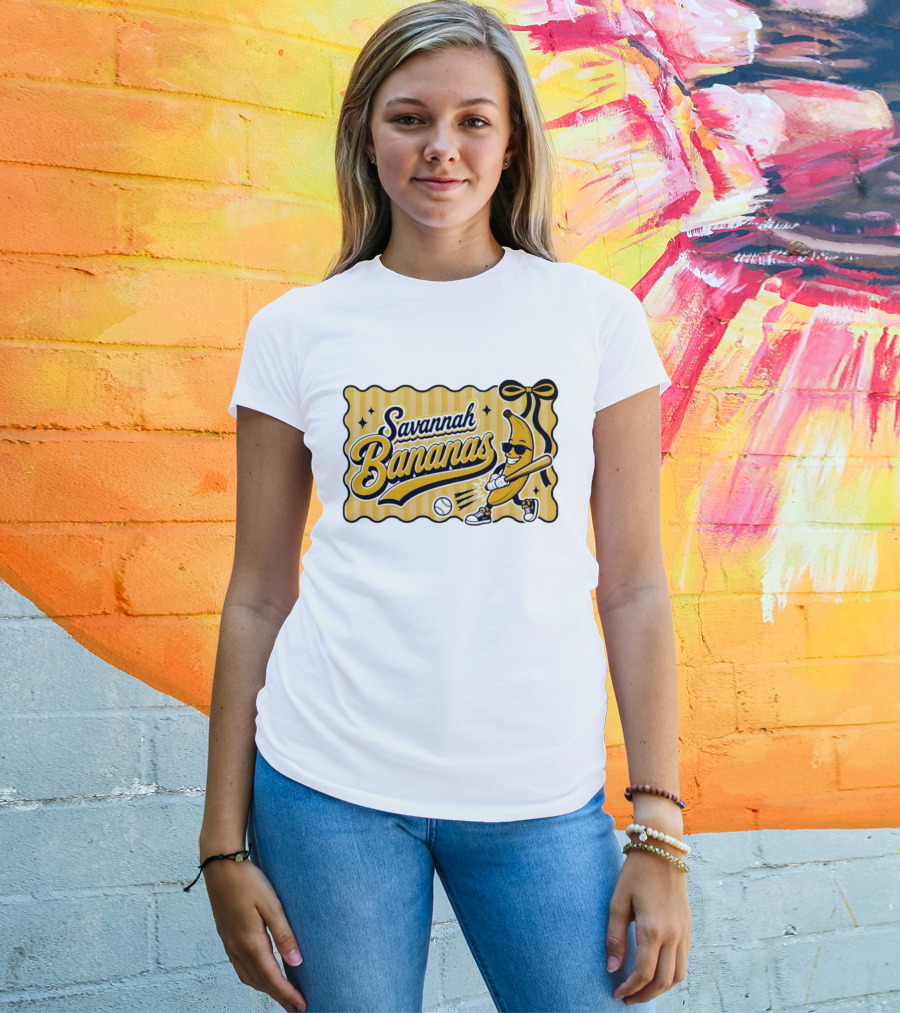 Savannah Bananas Baseball Team Cartoon Character Batting Savannah Georgia 2026 T-Shirt
