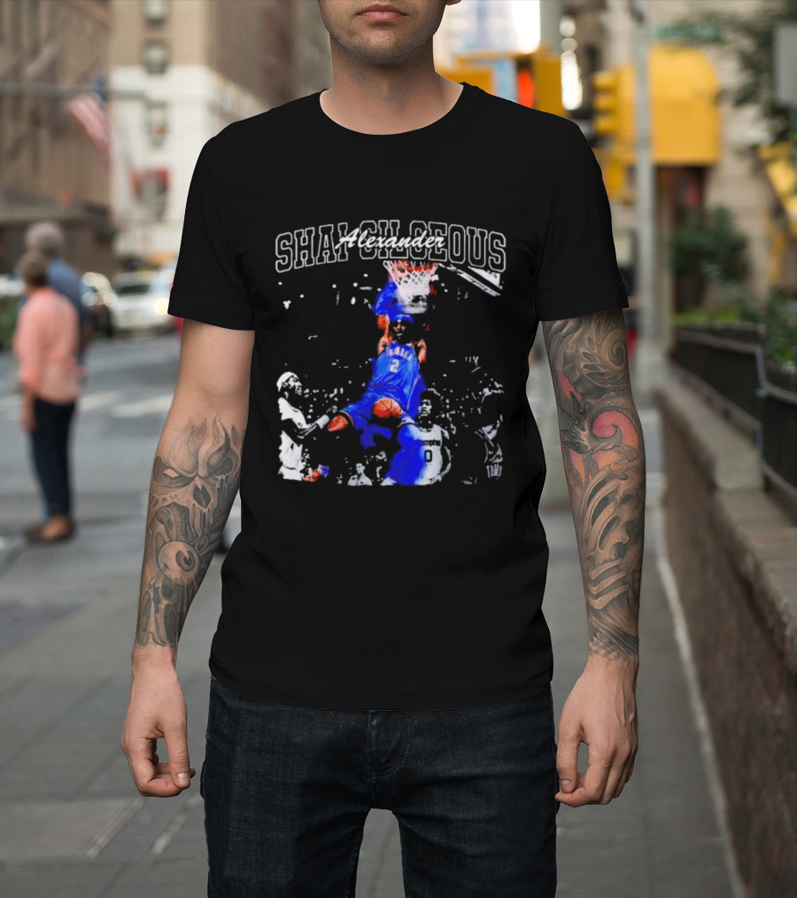 Shai Gilgeous Alexander Thunder Dunk Legacy Basketball Action T-Shirt