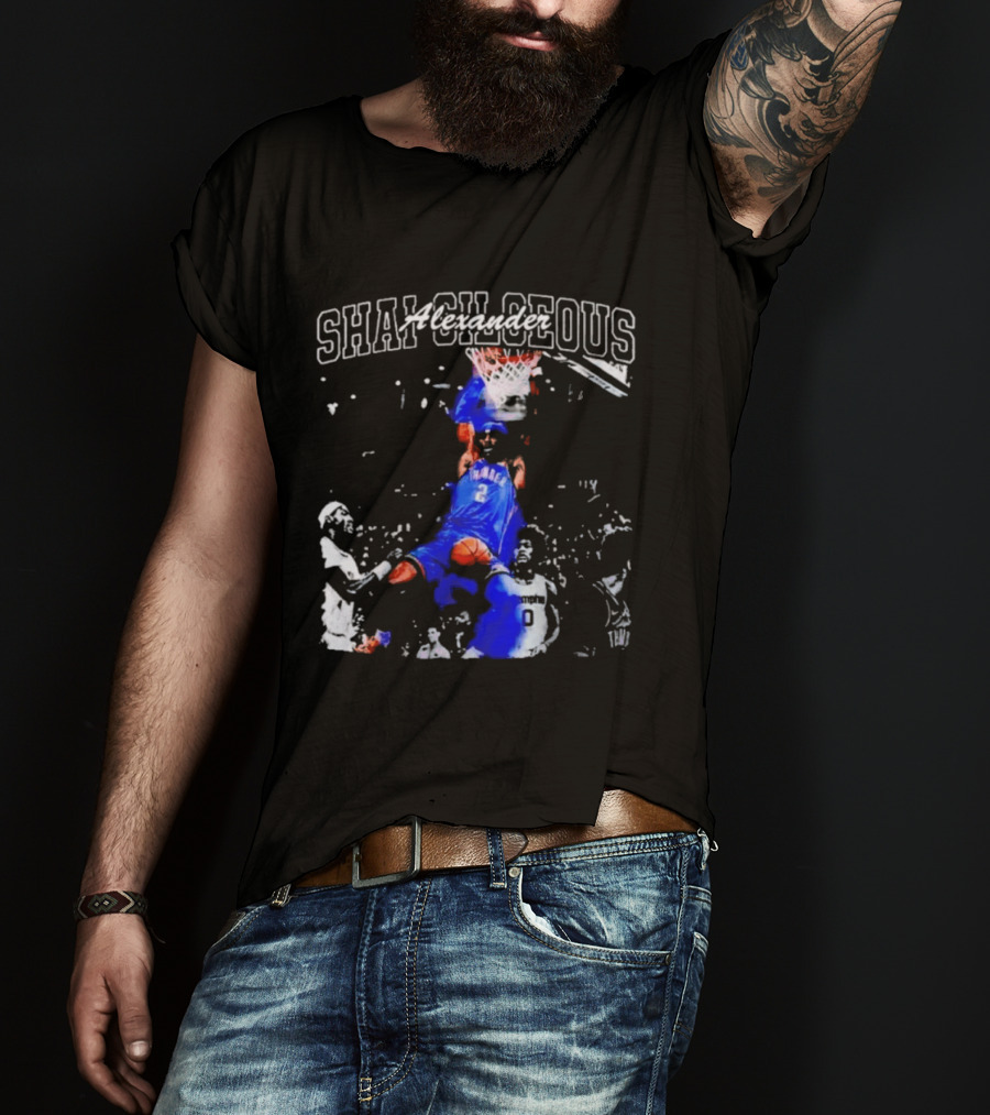 Shai Gilgeous Alexander Thunder Dunk Legacy Basketball Action T-Shirt