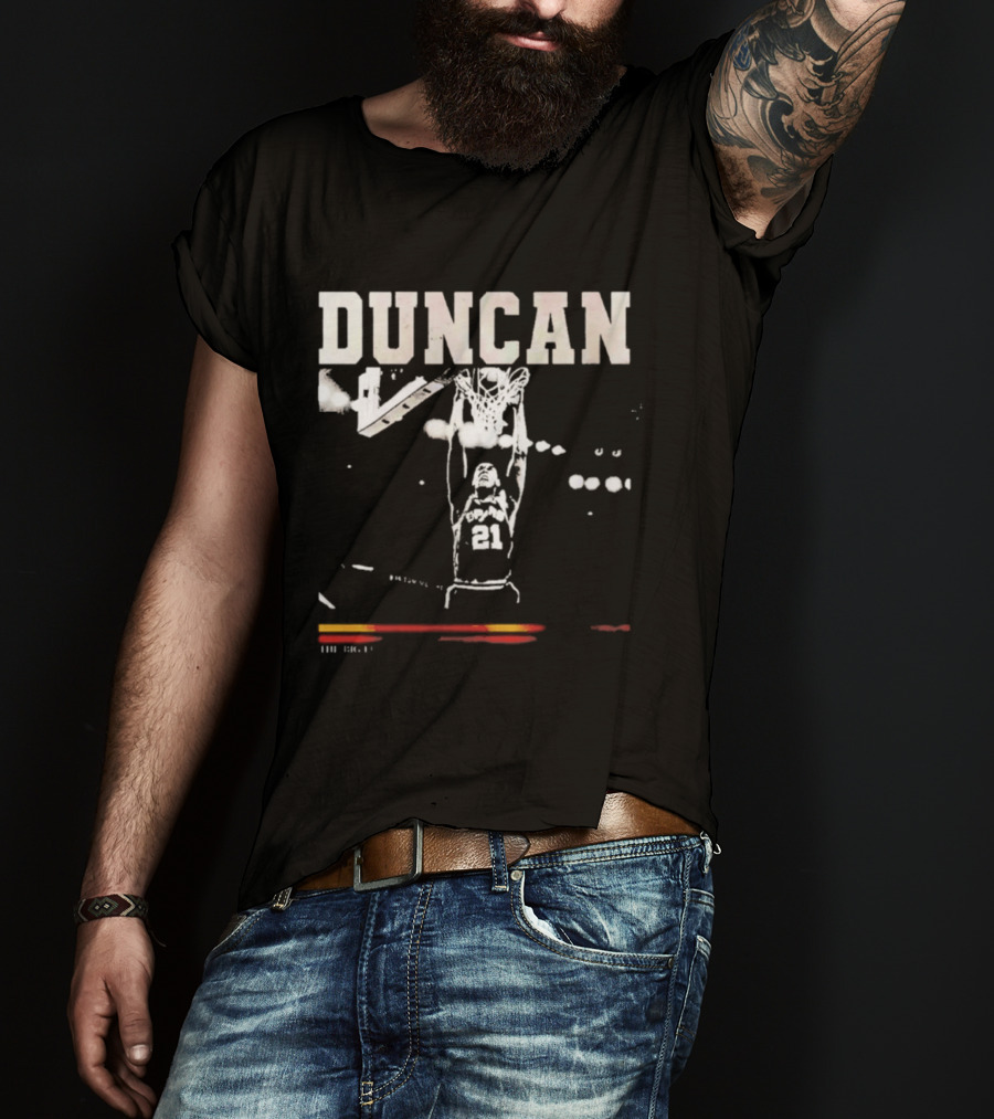 Tim Duncan Dunk Spurs Big Fundamental 21 T-Shirt