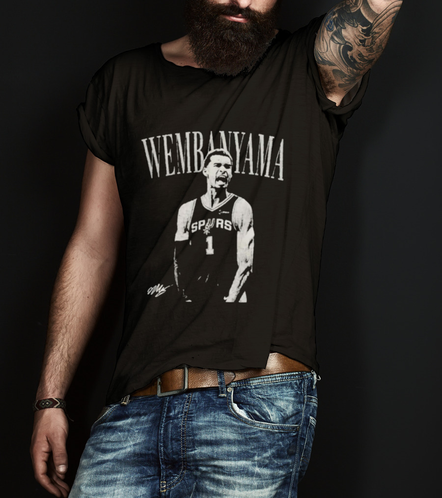 Wembanyama San Antonio Spurs Rookie Number 1 Iconic Scream T-Shirt