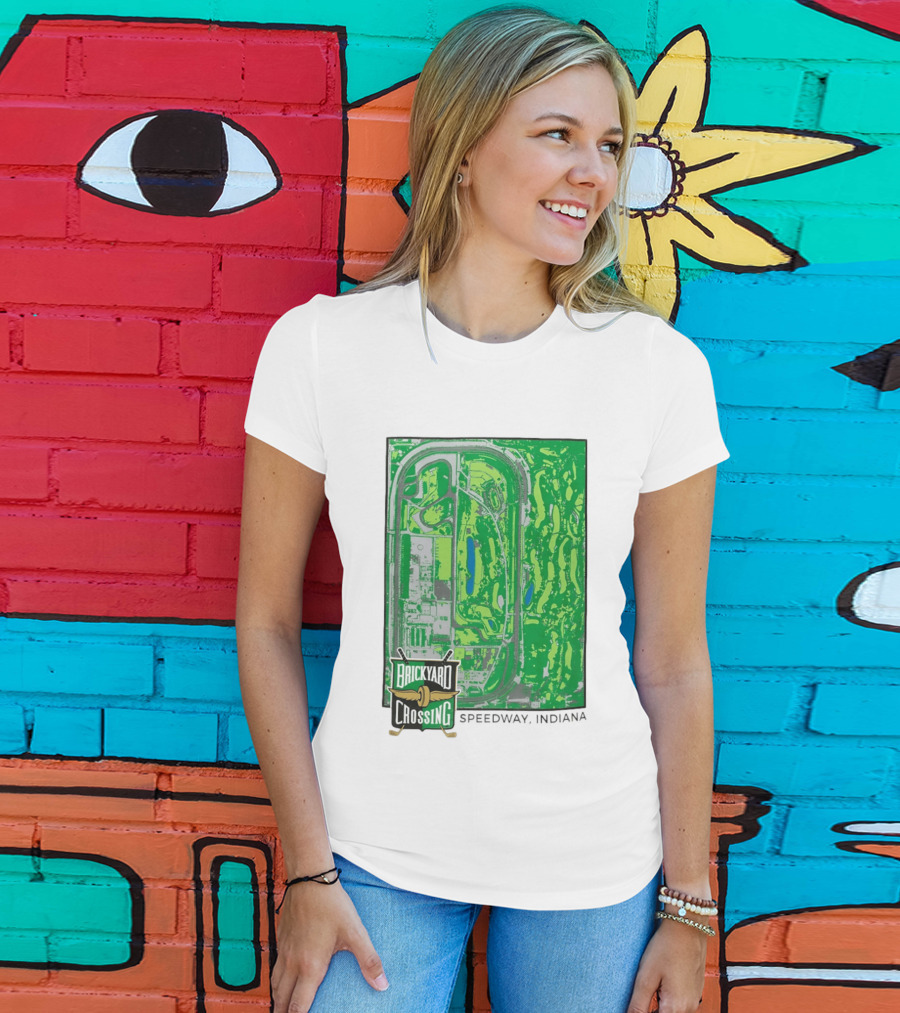 Brickyard Crossing Speedway Indiana Map Instant T-Shirt