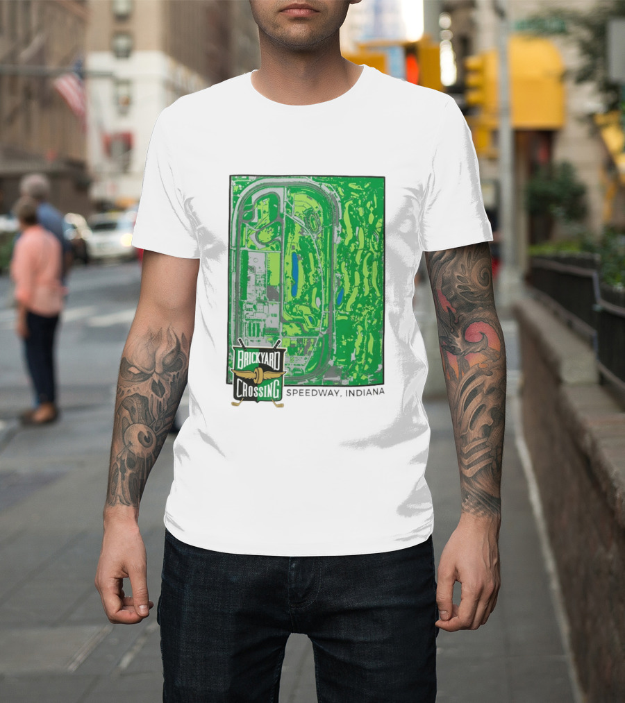 Brickyard Crossing Speedway Indiana Map Instant T-Shirt