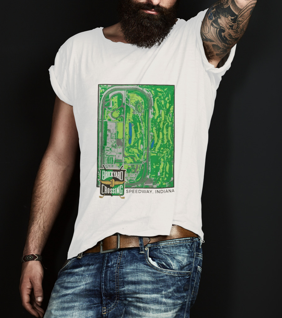 Brickyard Crossing Speedway Indiana Map Instant T-Shirt