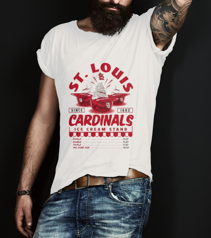St. Louis Cardinals Ice Cream Stand Since 1882 Vintage Baseball T-Shirt