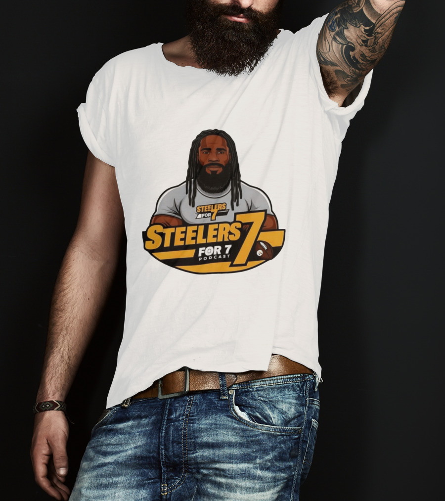 Steelers For 7 Podcast James Harrison Pittsburgh Steelers 7 T-Shirt