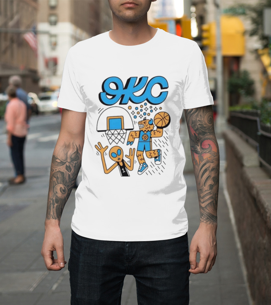 OKC Thunder Rumble Dunk Alien Basketball T-Shirt