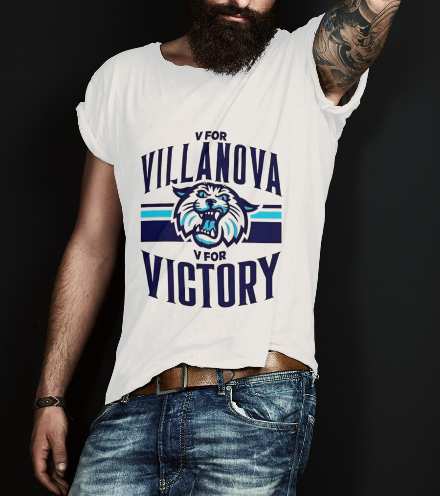 V For Villanova V For Victory Wildcats T-Shirt