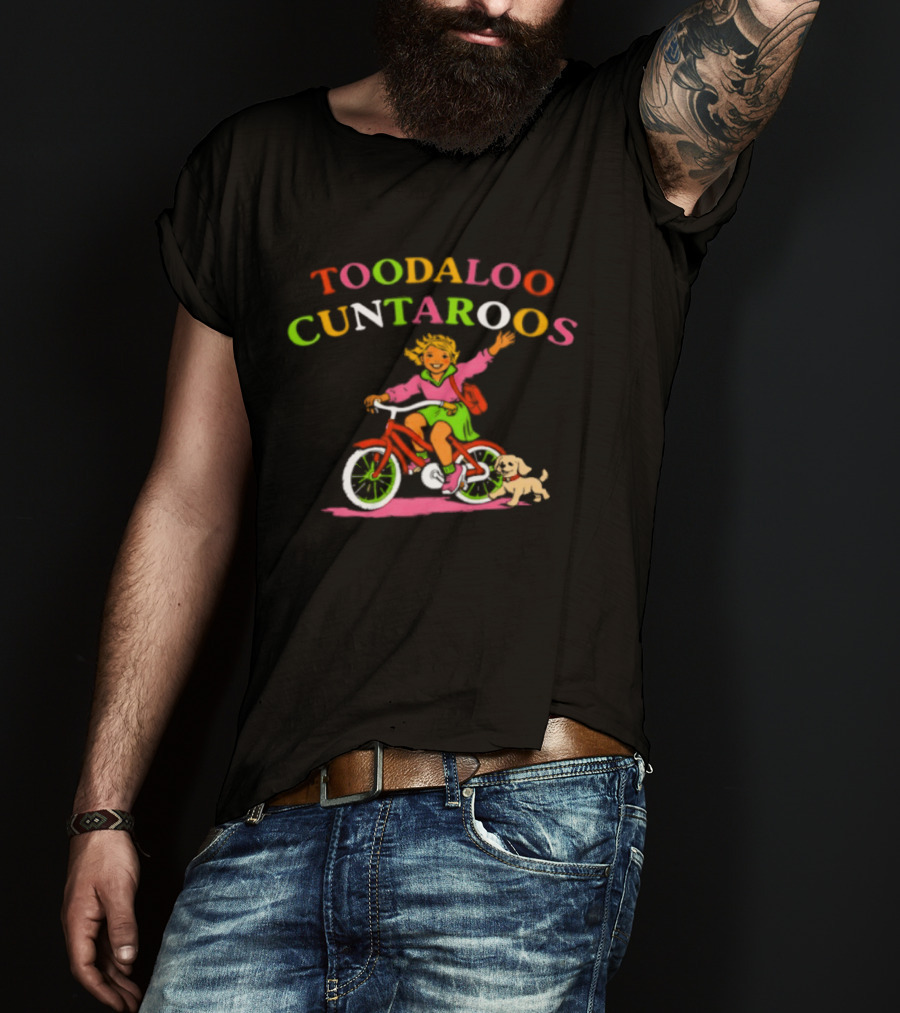 Toodaloo Cuntaroos Meme Bicycling With Dog Adventure T-Shirt