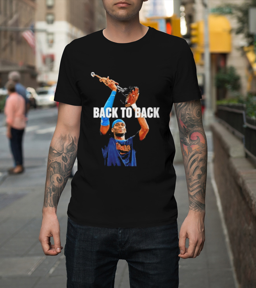 Shai Gilgeous Alexander OKC Thunder Basketball Back To Back T-Shirt
