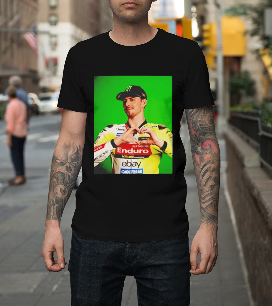 Valentino Rossi Motogp Legend Heart Sign VR46 Enduro Racing Yellow T-Shirt