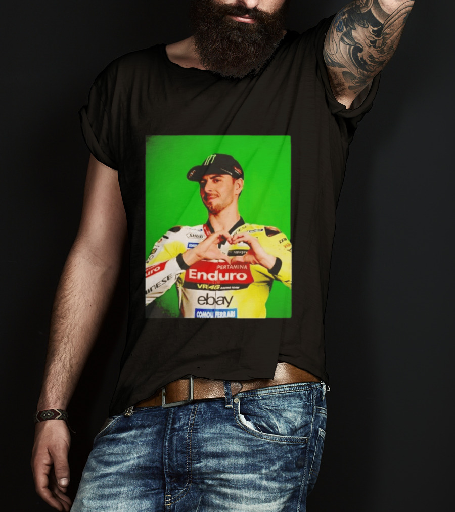 Valentino Rossi Motogp Legend Heart Sign VR46 Enduro Racing Yellow T-Shirt