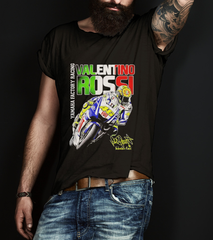 Valentino Rossi Yamaha Factory Racing Motogp Fiat Racing T-Shirt