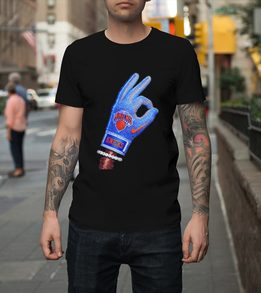 Drake Iceman New York Knicks Hand Glove Basketball T-Shirt