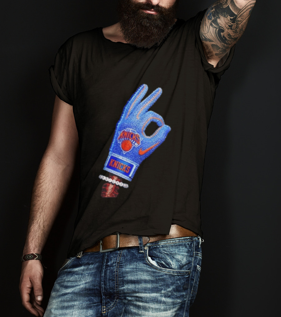 Drake Iceman New York Knicks Hand Glove Basketball T-Shirt