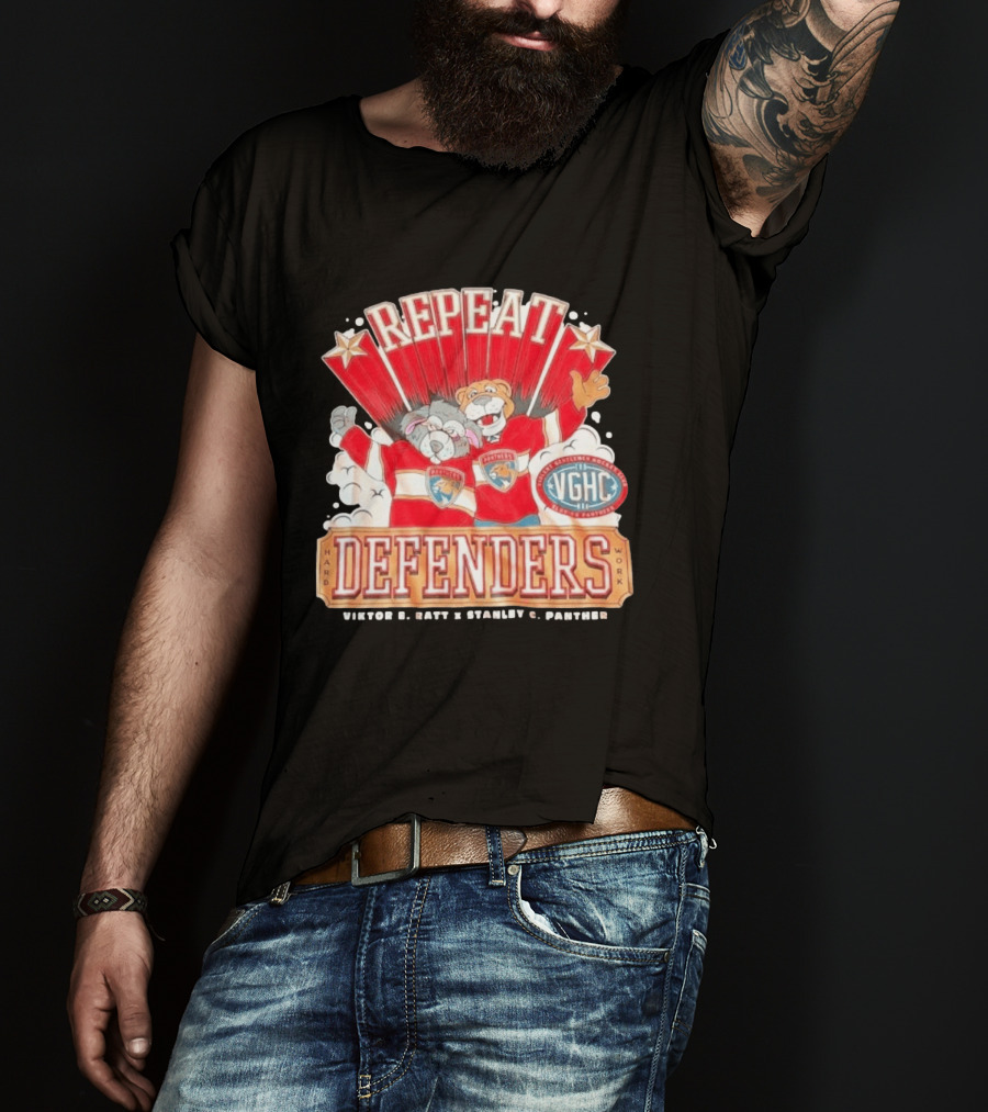 Repeat Defenders Hard Work Viktor E Ratt Stanley C Panther VGHC T-Shirt