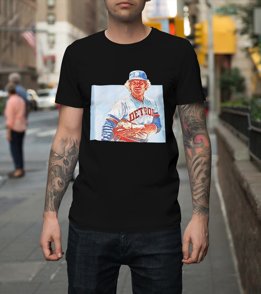 Detroit Tigers Mark Fidrych Vintage Baseball T-Shirt