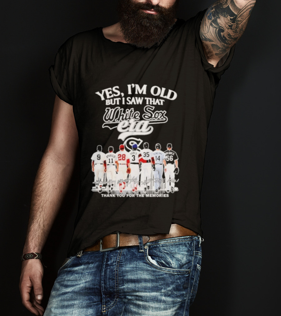 Yes I'm Old But I Saw That White Sox Era Players Skyline T-Shirt