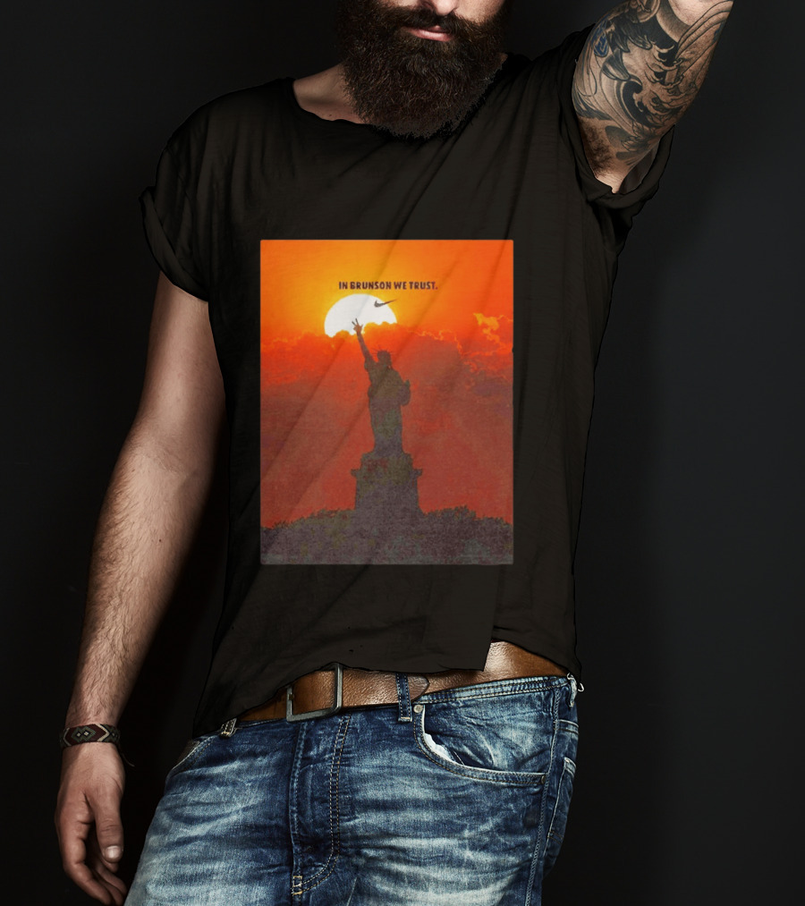 In Brunson We Trust New York Knicks Nike Liberty Sunset T-Shirt