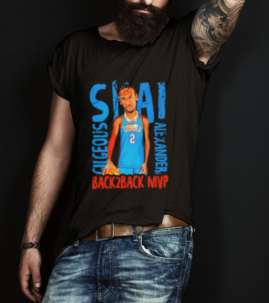 Shai Gilgeous Alexander Back 2 Back MVP Oklahoma City T-Shirt