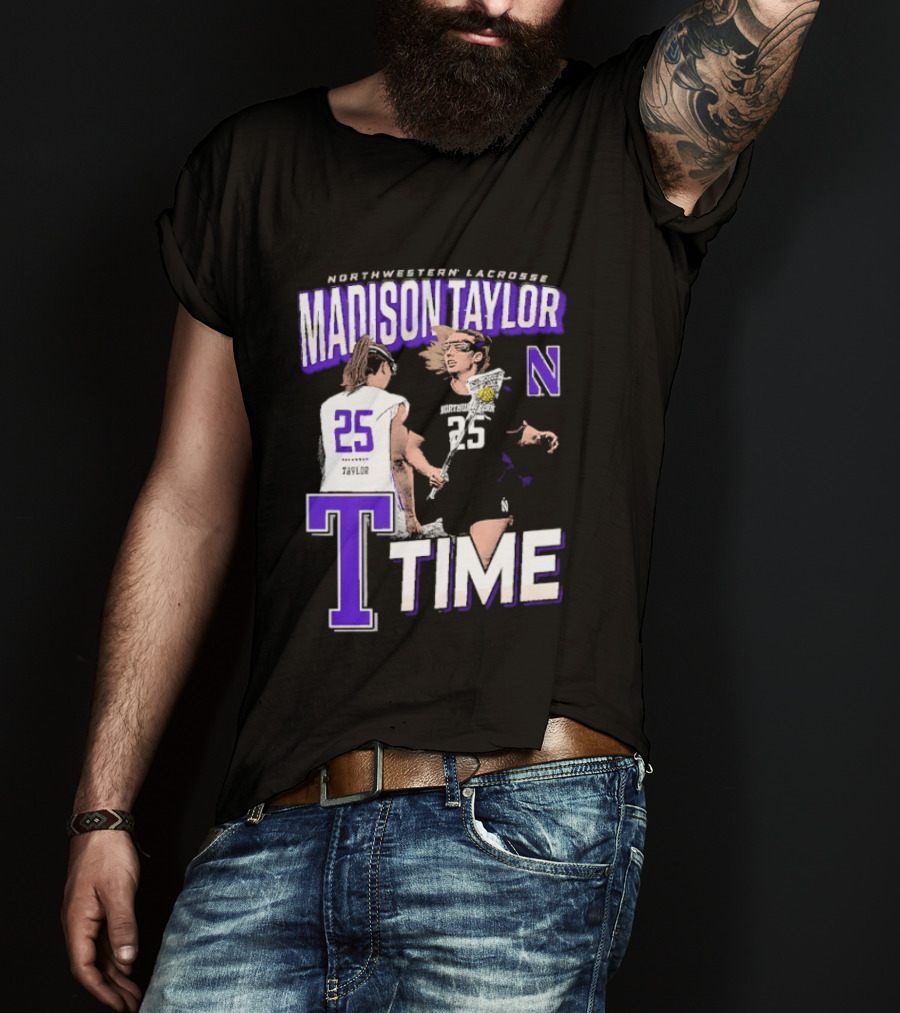 Northwestern Lacrosse Madison Taylor 25 Time T-Shirt