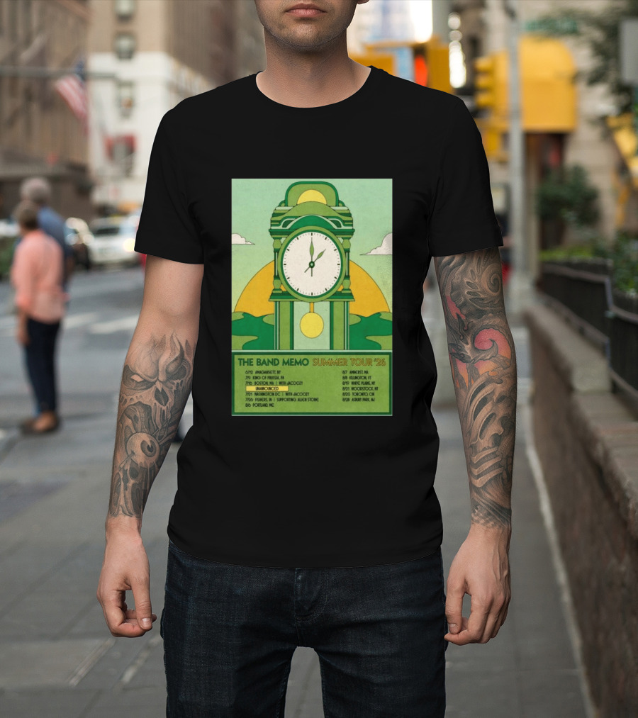 The Band Memo Summer Tour 2026 Amagansett King Of Prussia Boston Washington Missoula Portland Amherst Killington Woodstock Toronto Asbury Park T-Shirt